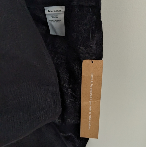 Reformation Maui Linen Dress NWT XS 0 Black - Picture 6 of 7